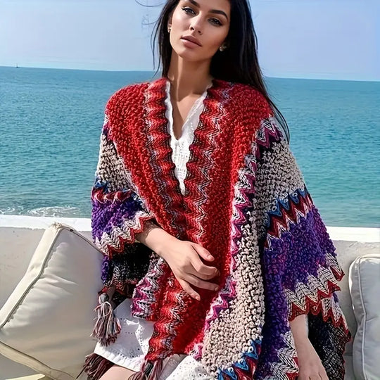 R&B | Winter Poncho Strickschal