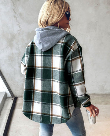 R&B | Karo-Hoodie mit Kordelzug für Damen