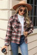 R&B | Eingeschnittener Karomuster-Kragen Jacke mit herabgesetztem Schulterdesign