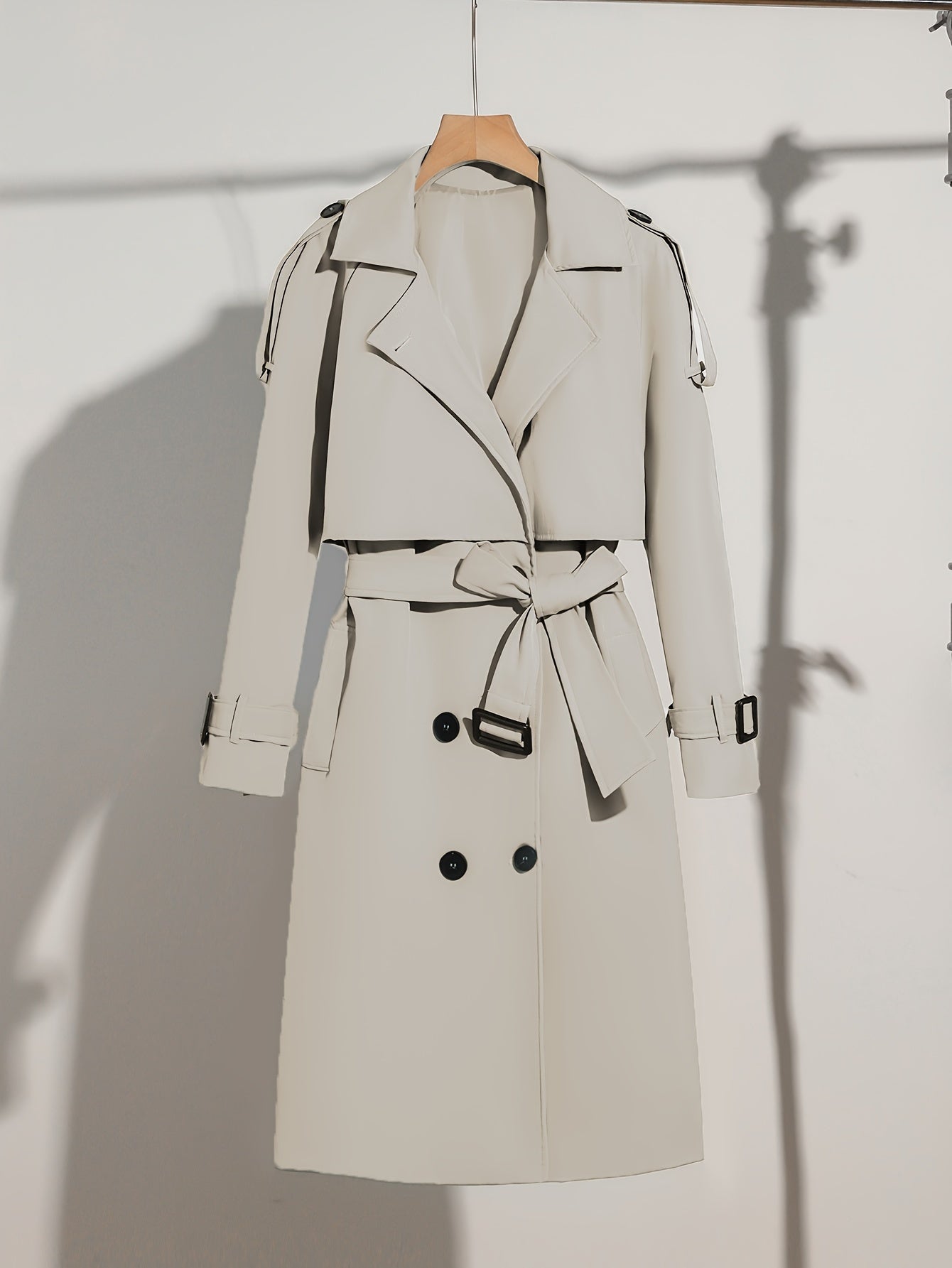 R&B | Mantel mit Gürtel-Design Casual Plus Size für Frauen Perfekt für lässige Tage
