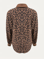 R&B | Leopardenmuster Langhe Hemdbluse Polyester Stilvoll und Trendy