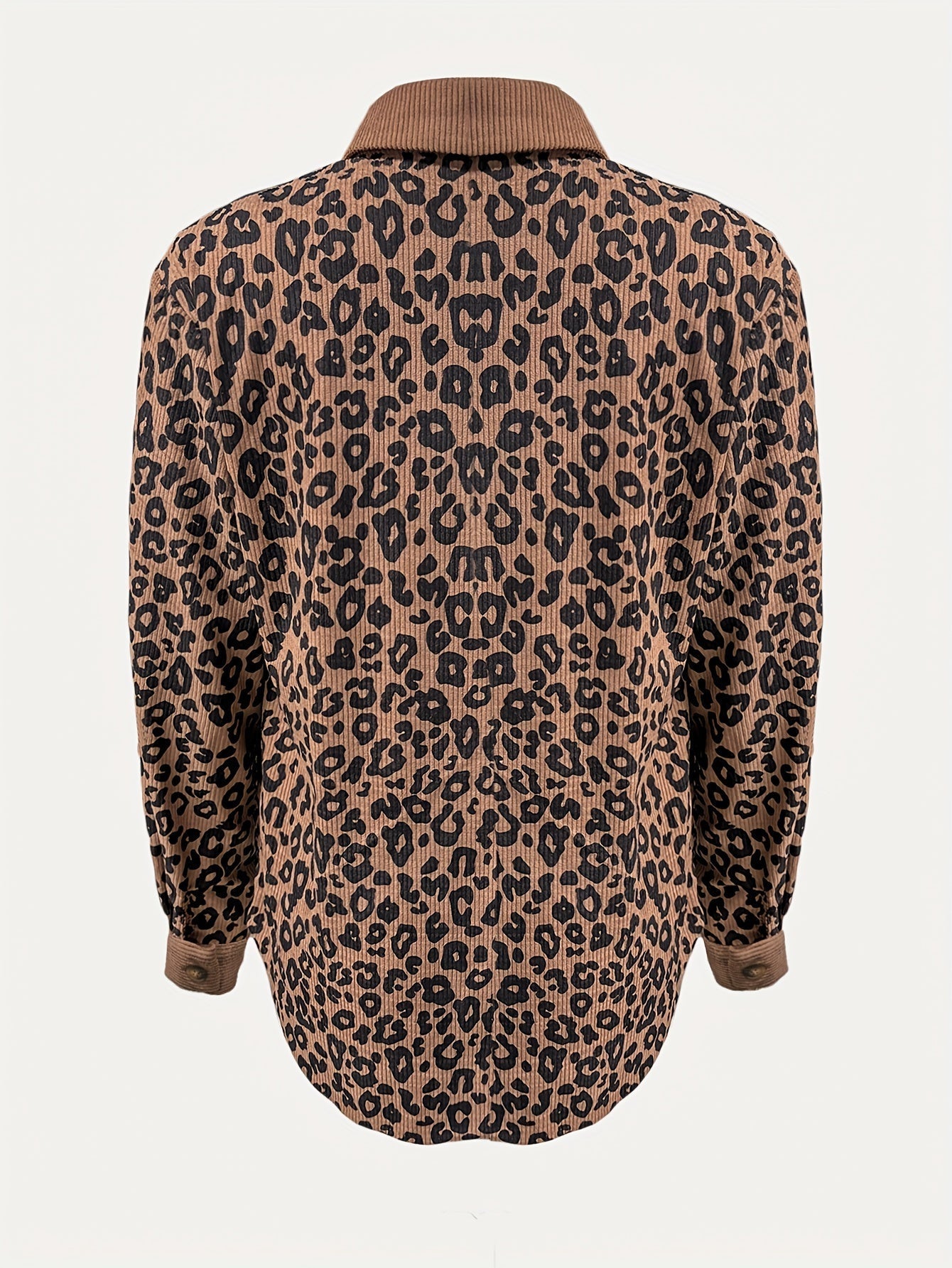 R&B | Leopardenmuster Langhe Hemdbluse Polyester Stilvoll und Trendy