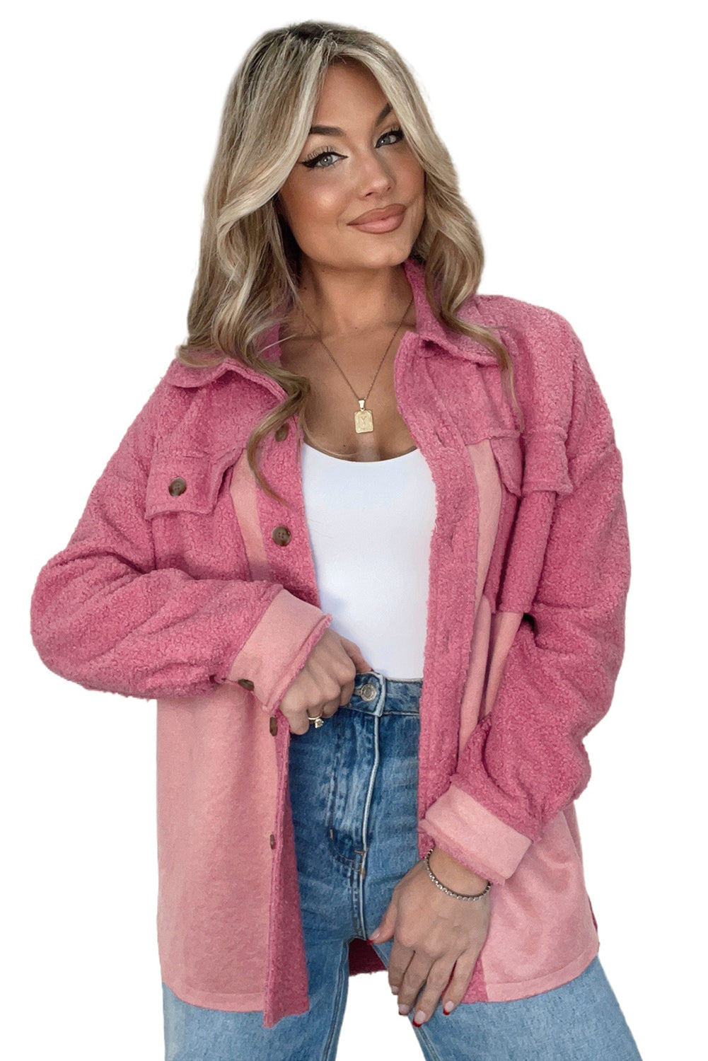 R&B | Weiche Hemdjacke mit Knöpfen Polyester Lässig und Trendy
