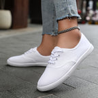 Heidi-Mode | Bequeme Niedrige Canvas Sneakers In Weiß