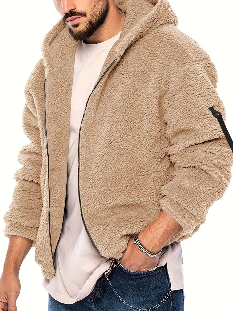 R&B Teddyjacke mit Reißverschluss für Männer