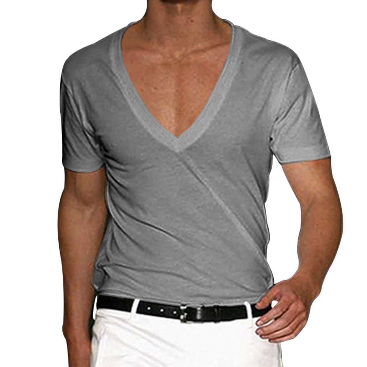 R&B | Slim Fit T-Shirt mit V-Ausschnitt