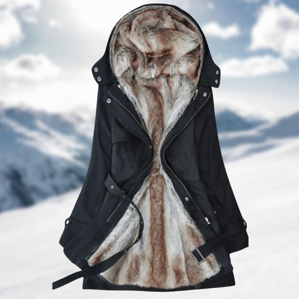 R&B | Gefütterter Damen ParkA-mit Gürtel und Schicken Details