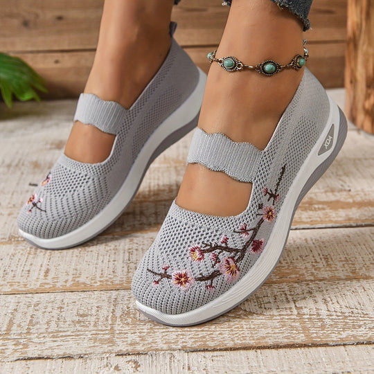 Blumenbestickte Mesh Slip-On Schuhe R&B R&B
