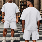 R&B | Schachbrettmuster Kurzarm-Shorts-Set