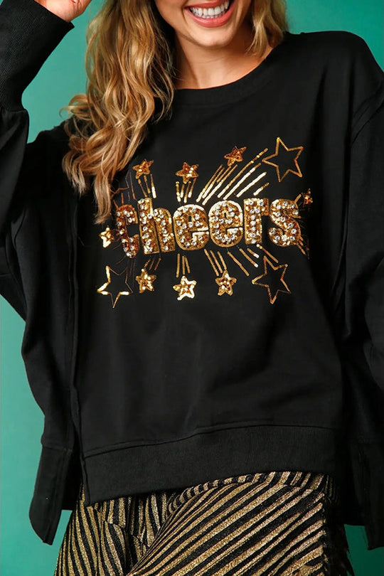 R&B | Weihnachts-Pailletten-Lässiger Rundhals Langarm-Sweatshirt