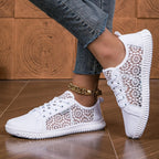 Sneakers mit floraler Spitze und atmungsaktivem Mesh-Futter R&B R&B