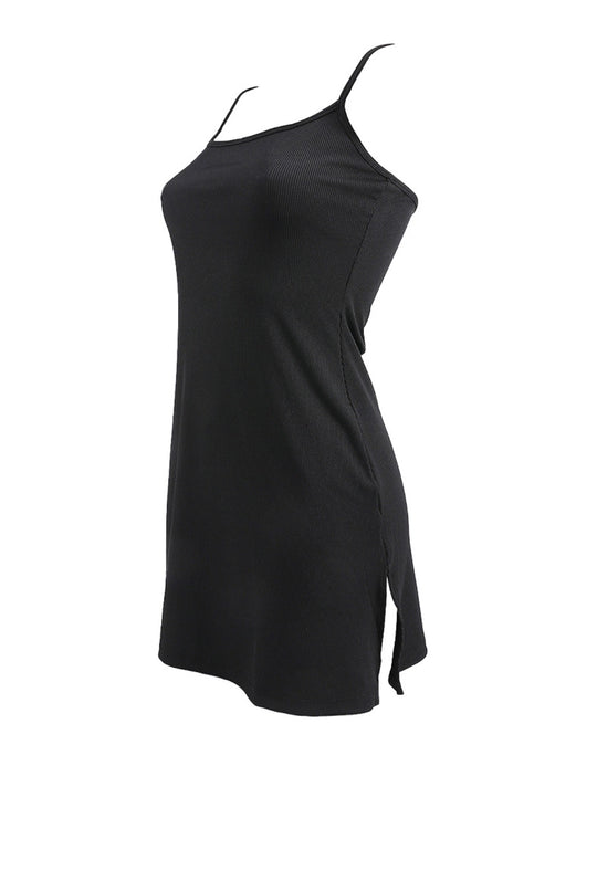 R&B | Schmal geschnittenes Kleid mit hüftumwickelten Hosenträgern