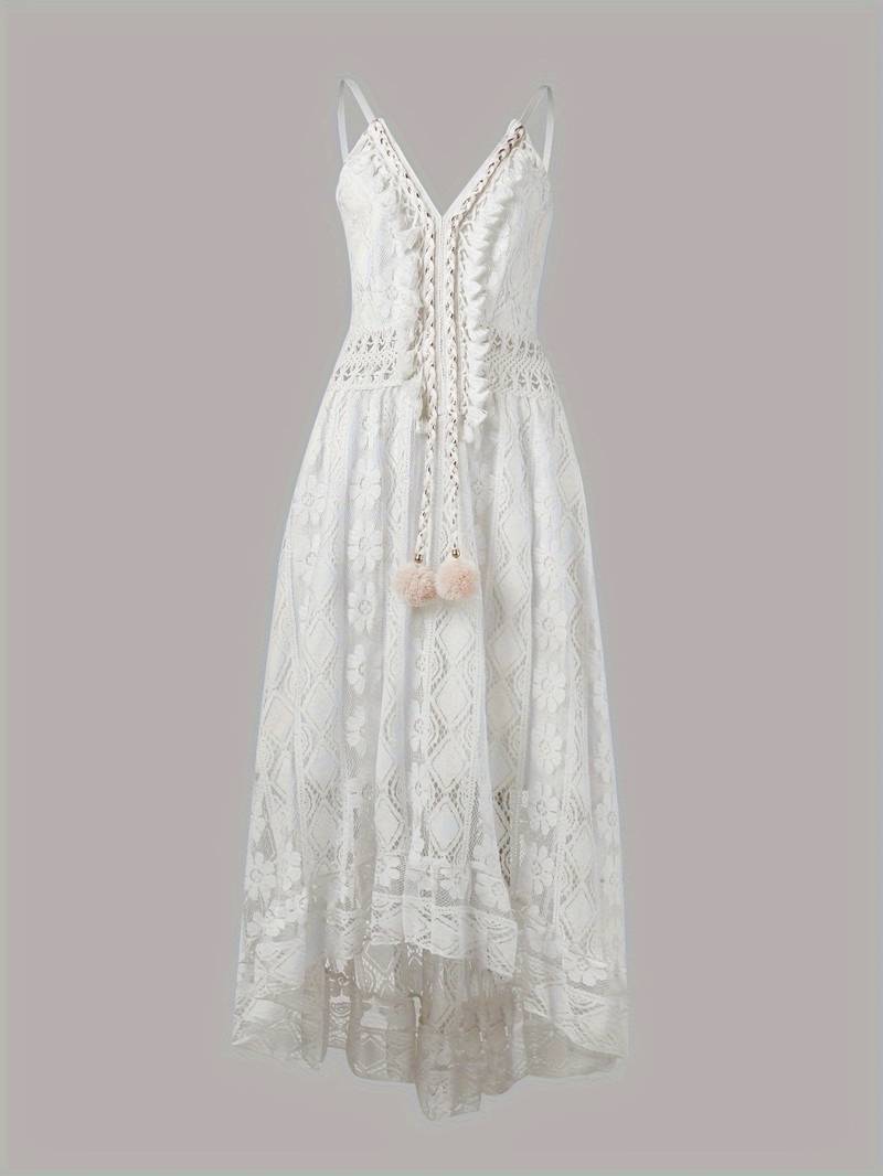 R&B – boho-maxi-sommerkleid mit spaghettiträgern und v-ausschnitt
