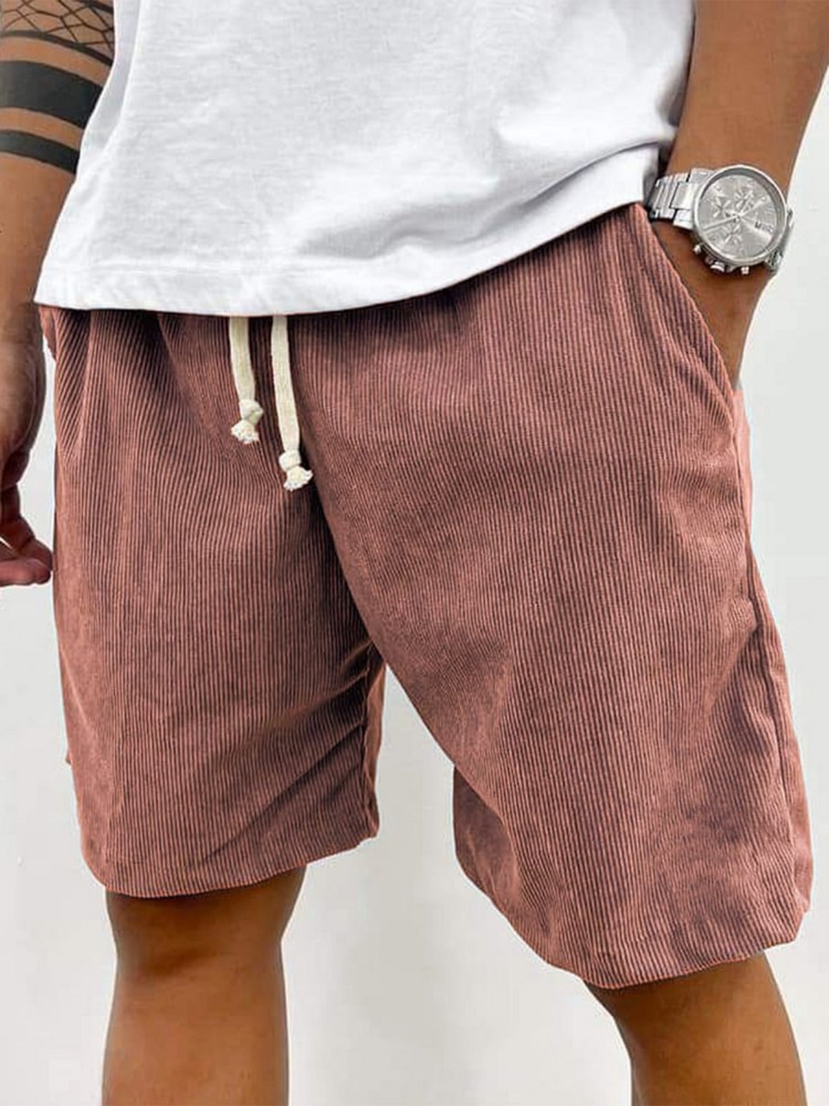 R&B | Herren Casual Kordelzug Cord Shorts
