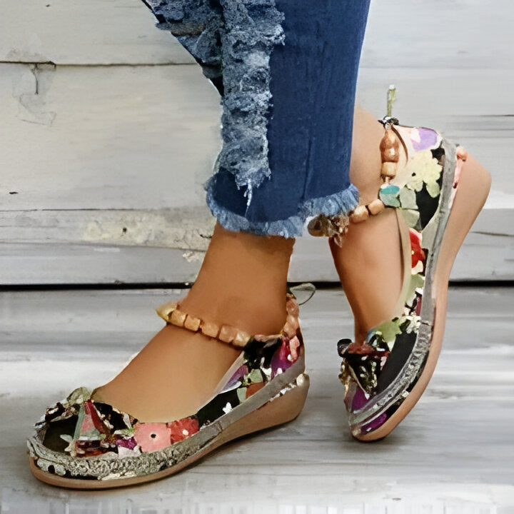 Jasmine | Flache Schuhe mit Blumenmuster für Frauen R&B