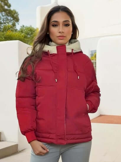 R&B | Damen Fleecegefütterte Kapuzenjacke