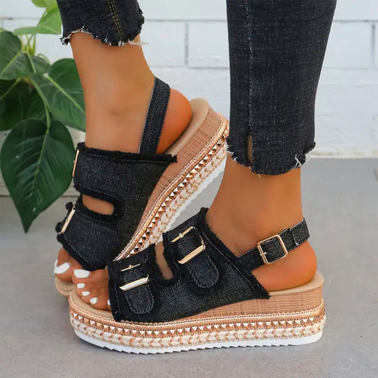 R&B | Lässige Denim Wedges