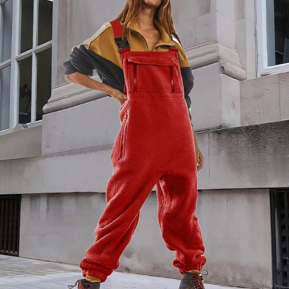 R&B | Damen Fleece Overall Mit Verstellbaren Trägern Stylisch Und Bequem