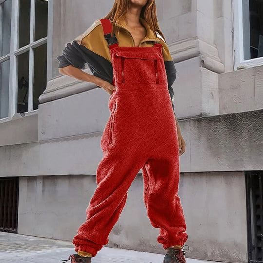 R&B | Damen Fleece Overall Mit Verstellbaren Trägern Stylisch Und Bequem