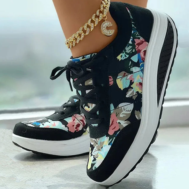 Blumenmuster Plattform Sneaker R&B
