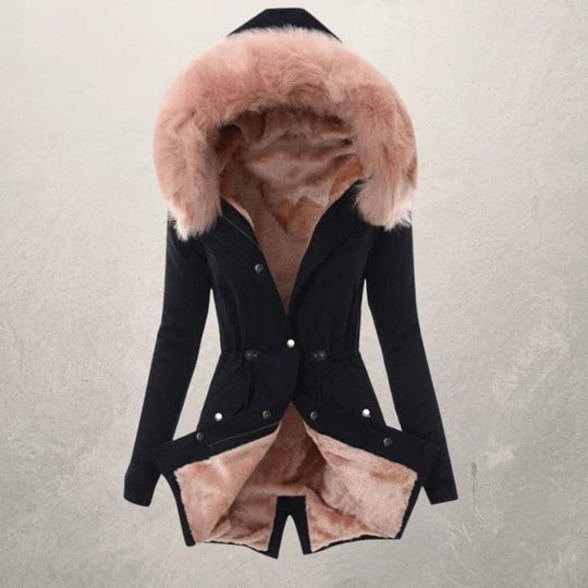 R&B | Parka-Jacke - Mittellange Passform - Gefüttert mit Kunstfell - Kapuze und Knopfverschluss