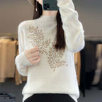 R&B | Strickpullover Mit Zartem Blättermuster