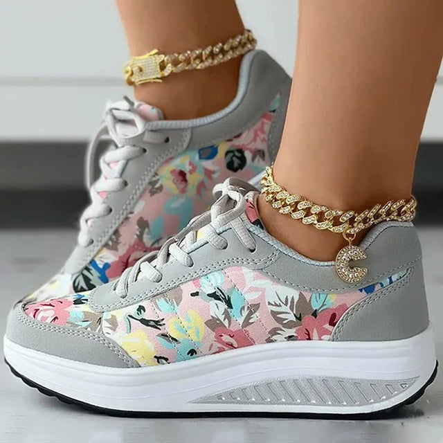 Blumenmuster Plattform Sneaker R&B