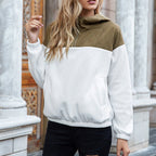 R&B | Hoodie Gepolsterter Oberteil & Weiches Fleece Halber Reißverschluss Lockere Passform mit Taschen