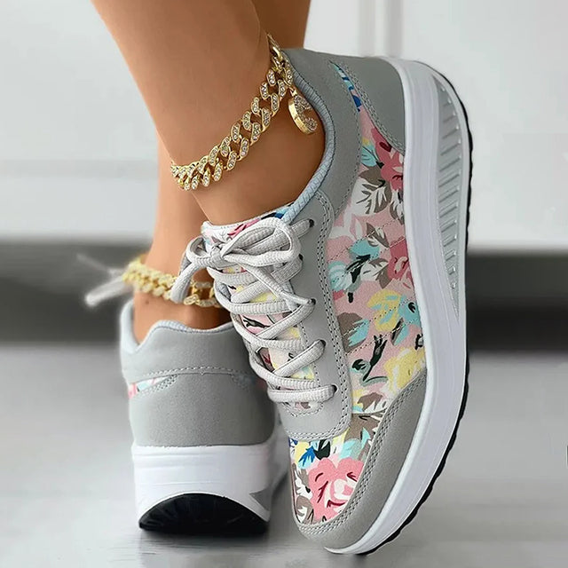 Blumenmuster Plattform Sneaker R&B