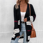 R&B | Gestreifte Strick-Strickjacke Im Modernen Look