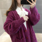 R&B | gestrickte Jacke Lang, dick und warm