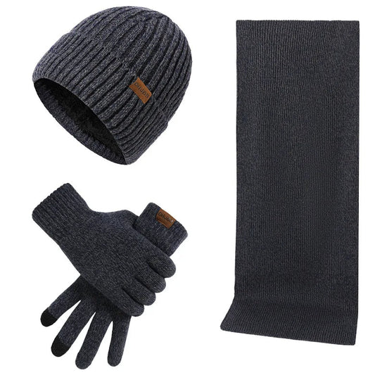 R&B - Lässiges Winterset mit Mütze, Schal und Handschuhen für Männer