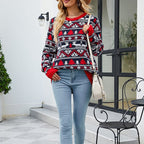 R&B | Weihnachtlich Inspirierter Strickpullover mit Muster Acryl Warm, Festlich