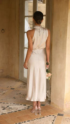 R&B | Satin ärmelloses Festkleid