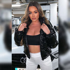 R&B | Elegante Leder-Daunenjacke für Damen