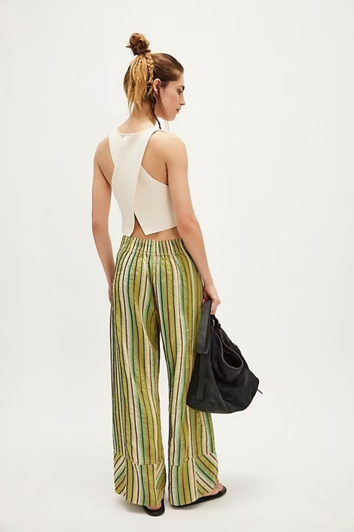 R&B | Gestreifte Hose mit weitem Bein