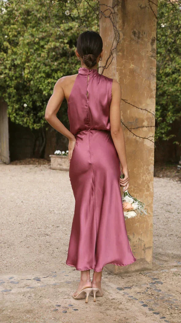 R&B | Satin ärmelloses Festkleid