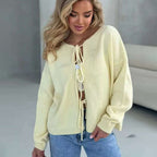 R&B | Stylischer Kurzer Cardigan mit Schnürung