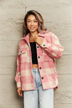 R&B | Karierte Kragenknopf Jacke