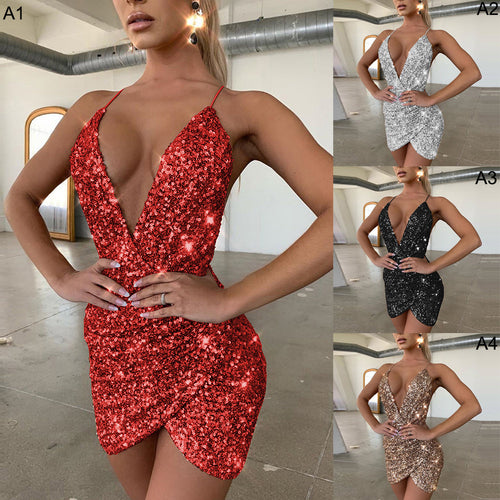 R&B | Atemberaubendes Unregelmäßiges Paillettenkleid In Glitzer
