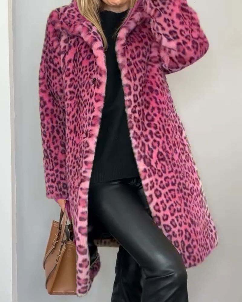 R&B | Leoparden Lange Weiche Jacke