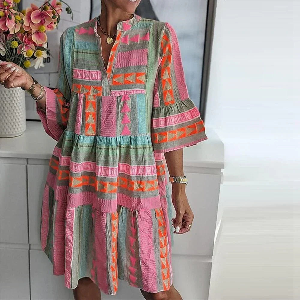 EB – frisch bedrucktes minikleid mit 3/4 armeln