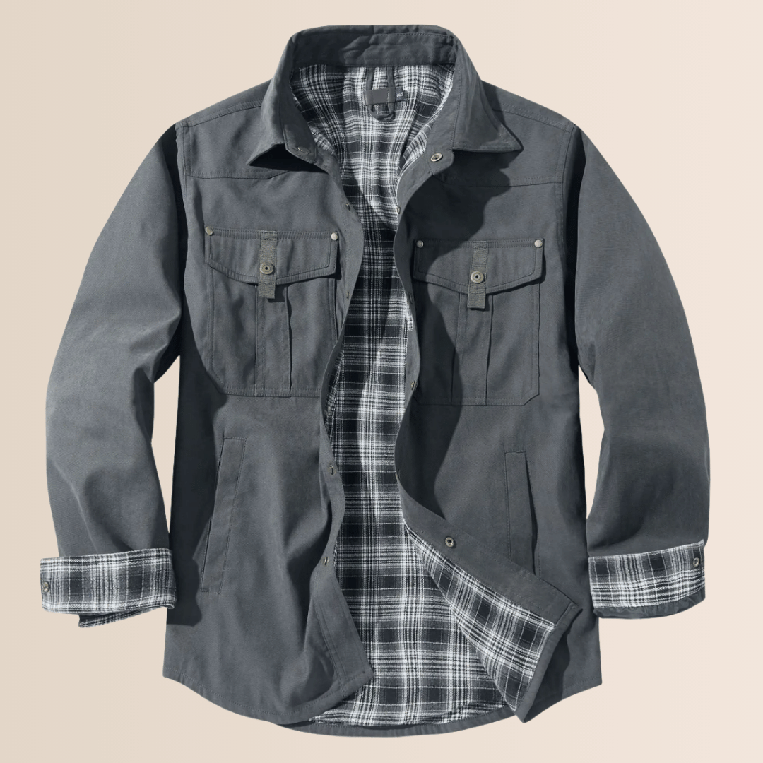R&B | Vintage Flanell-Karierter Herrenmantel