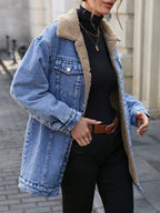 R&B | Denimjacke mit Sherpa-fleecefutter Baumwolle/polyester Warm und Stilvoll