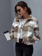 R&B | Karierter Button-Down-Kragenjacke