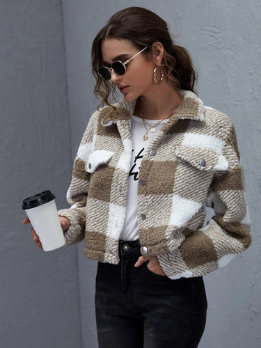 R&B | Karierter Button-Down-Kragenjacke
