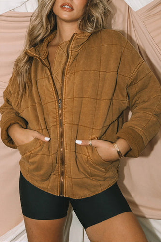 R&B | Aufgesetzte Tasche Steppjacke Crop