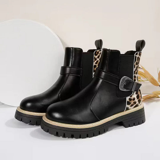Retro-Stiefeletten mit Schnalle und dicken Absätzen R&B R&B