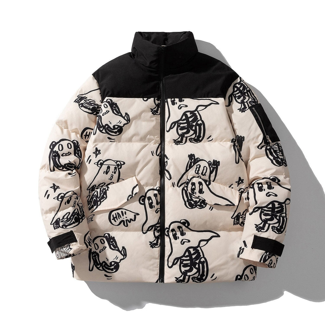 R&B | Bedruckte wattierte Jacke