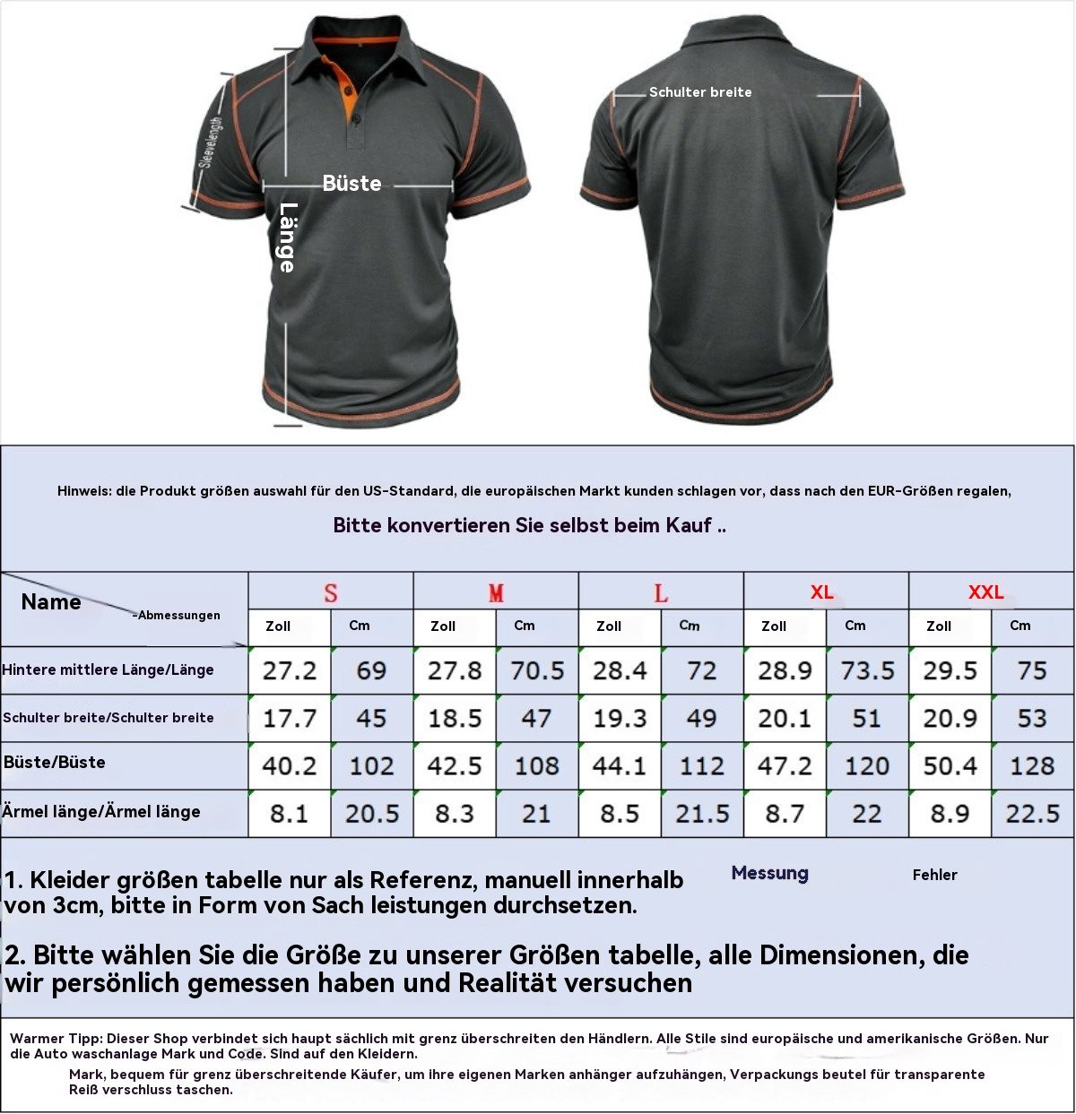 R&B | Kurzärmeliges Poloshirt zum Spleißen